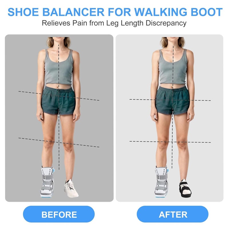 Mathgetin Shoe Balancer Shoe Lift for use with Walking Boot, Height Leveler for Leg Lenght Adjustments, Shoes Leveler Shoes Riser for Men & Women (Large) - Image 3